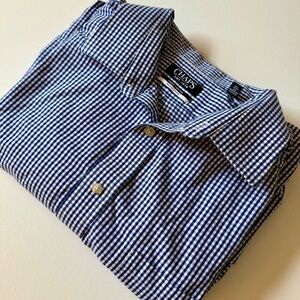 Chaps Long Sleeve Button Down Blue Gingham Check Size 18-18 1/2 36/37 XXL 2/$15